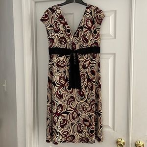 Dress Barn dress - black, khaki and red with black bow
